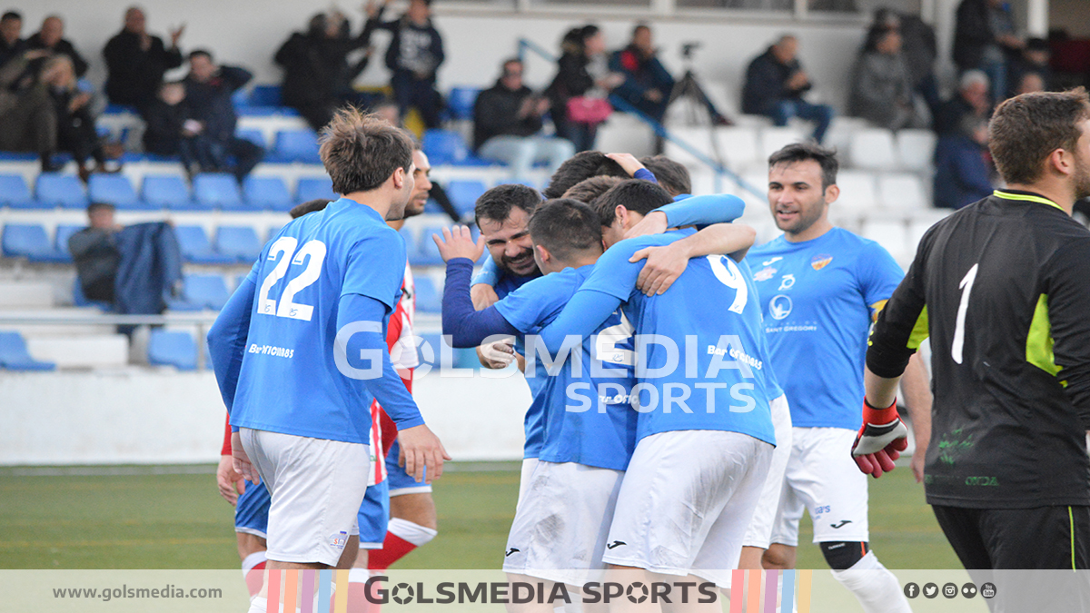 celebración gol burriana febrero 2019