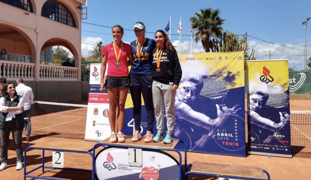 Podio individual femenino Nacional Tenis Universitario 2019