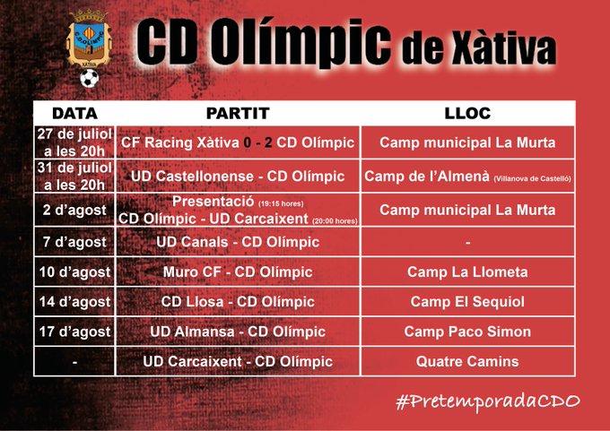 Pretemporada CD Olímpic de Xàtiva