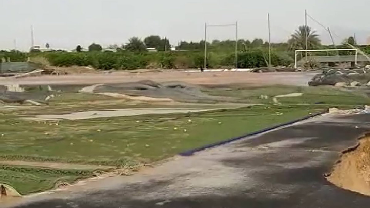 Estadio Luis Rocamora tras la tormenta