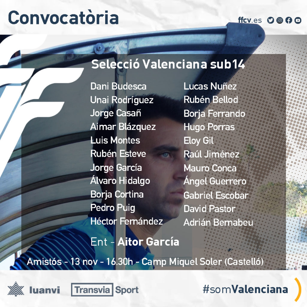 Convocatoria Sub-14 Selecció Valenciana