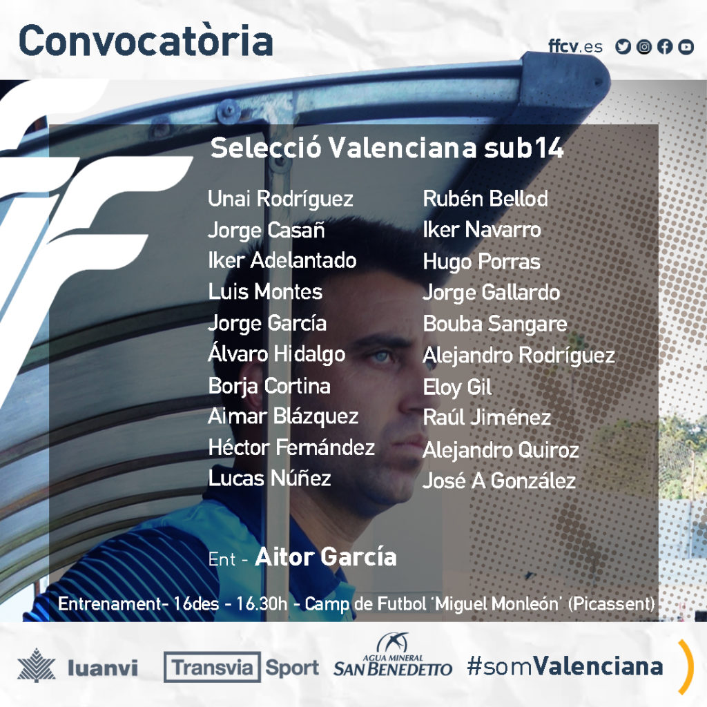 Seleccio Valenciana Sub-14 convocados