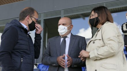 Pablo Burillo, junto a personalidades en la Final de la Copa RFEF. FFCLM