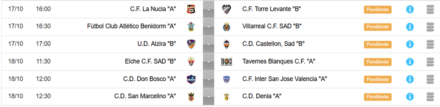 Horarios J-1 Juvenil Nacional G-VIII (A)