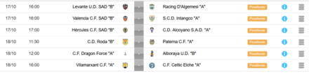 Horarios J-1 Juvenil Nacional G-VIII (B)