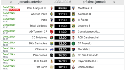Encuentros Jornada 6 Tercera División Grupo VII
