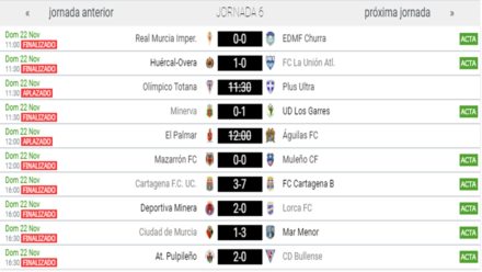 Partidos jornada 6 3ª G. XIII