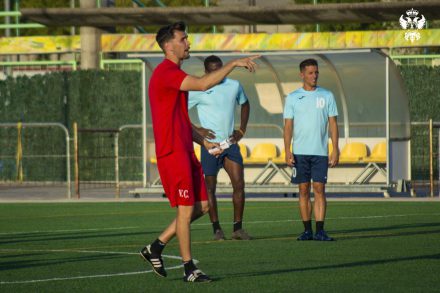 Víctor Cea en un entrenamiento en Talavera de la Reina. CF Talavera