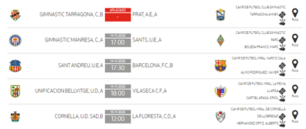 Horarios Jornada 5 Juvenil Nacional 8A