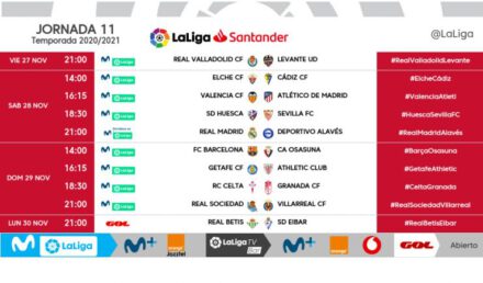 horarios jornada 11 laliga santander