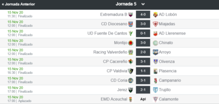 resultados jornada 5