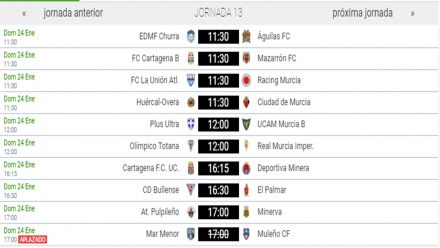 Partidos 3ª G. XIII