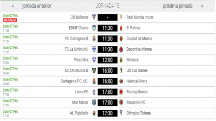 Partidos 3ª G. XIII Jornada 15