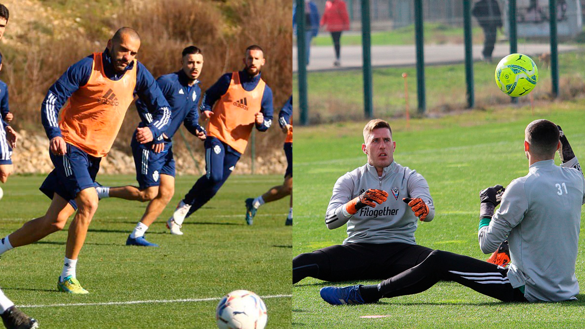 SD Ponferradina y CD Mirandés entrenamientos