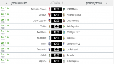 Partidos J18 2ªB G. IV-B