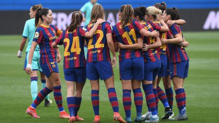 celebración gol del fc barcelona femení