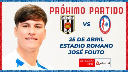 Cartel partido AD Mérida - CF Rayo Majadahonda