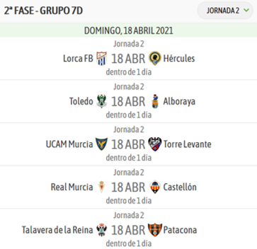 Horarios J2 DHJ 7D