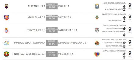 Horarios jornada 3 juvenil nacional grupo 7D