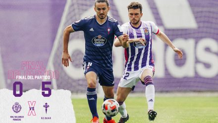 Manita del Celta B en campo del Valladolid B