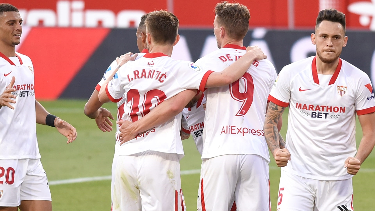 sevilla fc celebración jugadores