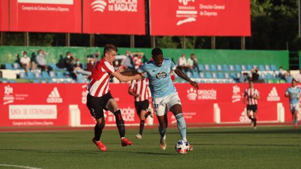 Kevin Soni, jugador del Celta B contra el Bilbao