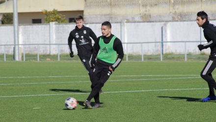 Tomás Sánchez durante los entrenamientos del Badajoz