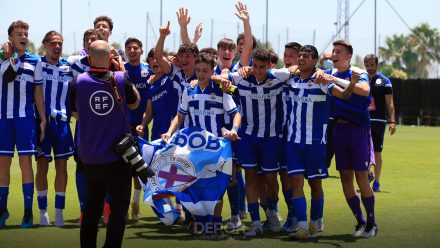 RC Deportivo celebrando Copa Campeones DHJ