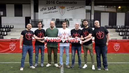 Jesus Lúcas y cuerpo técnico RCD Carabanchel