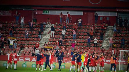 Los jugadores del Girona FC celebrando