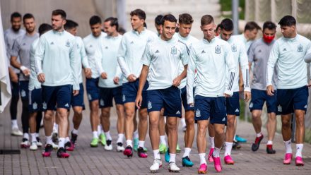 Jugadores selección española entrenamiento