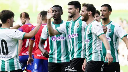 Jugadores Racing de Santander celebración