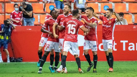 Jugadores Nástic de Tarragona celebración