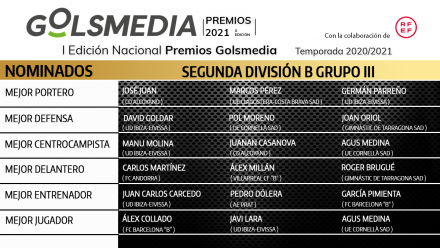 Nominados Segunda B grupo 3 Premios Golsmedia 2021