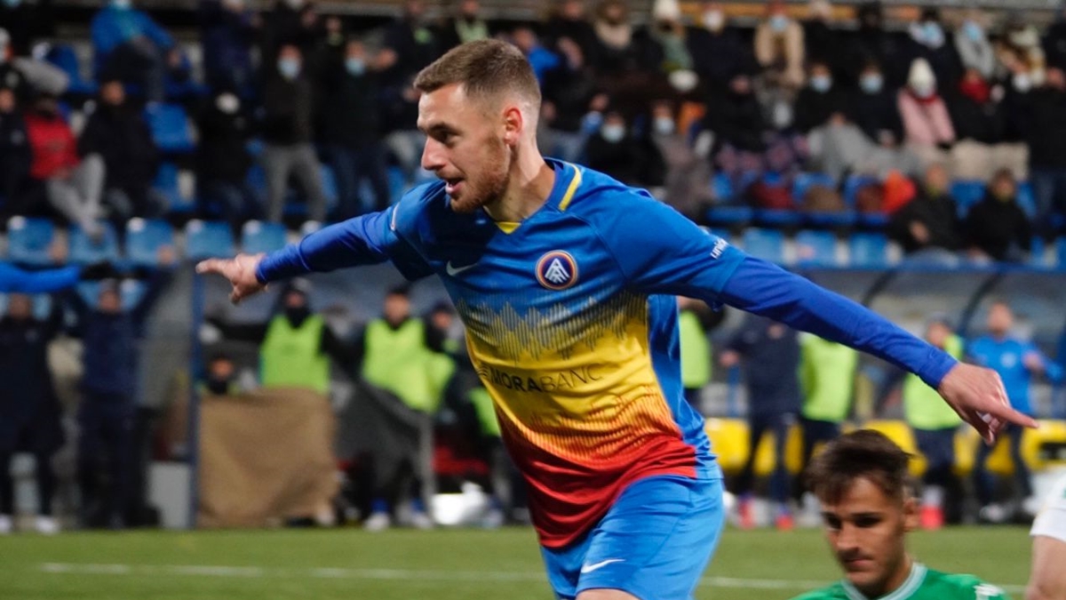 Molina celebra su gol con el FC Andorra