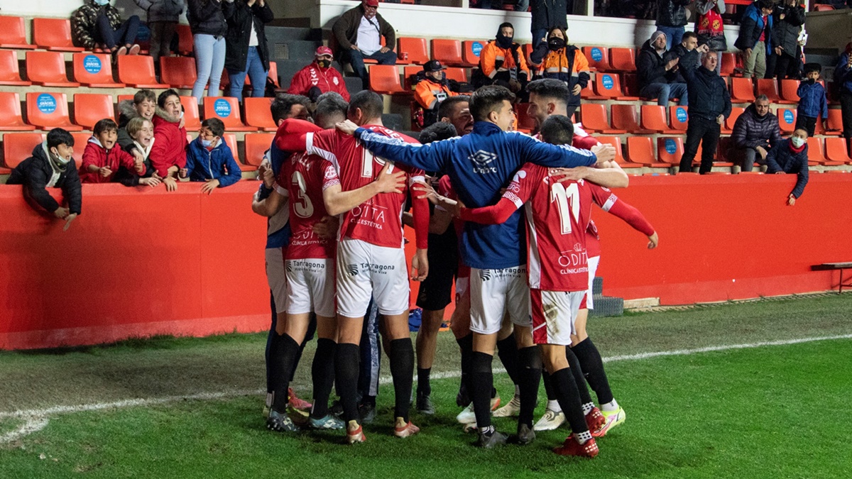 Celebración gol Nàstic vs Atlético Sanluqueño