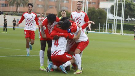 Celebración gol Almería B