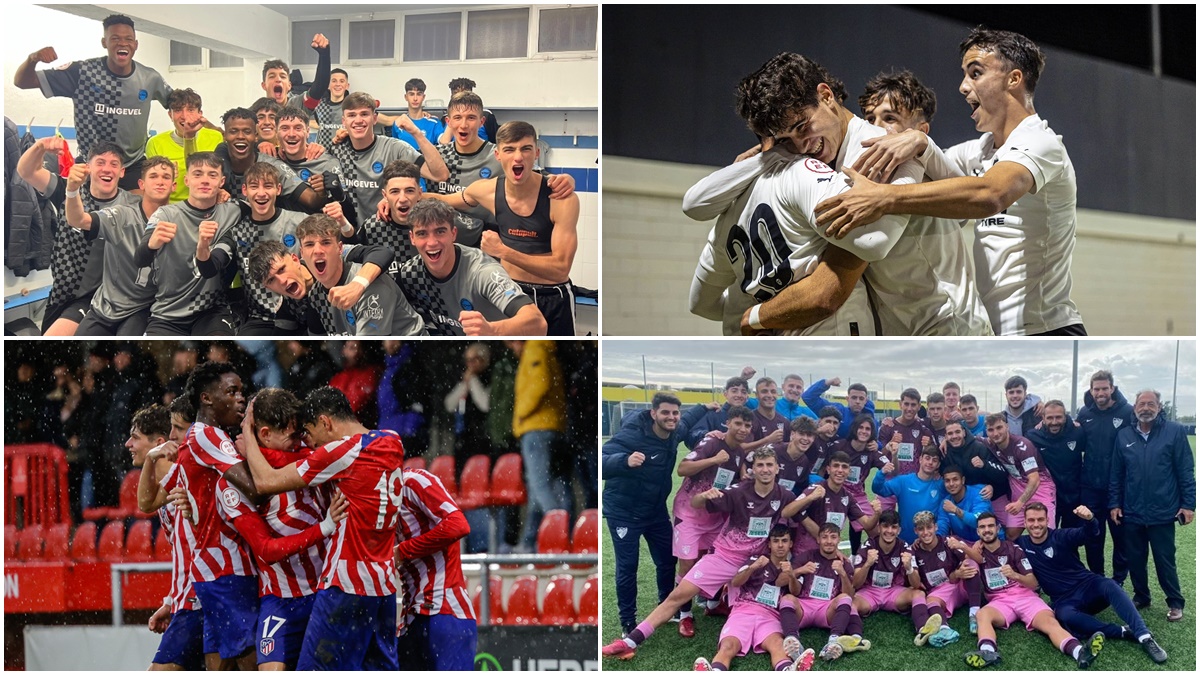 Juvenil Málaga, Valencia, Atlético y Málaga.