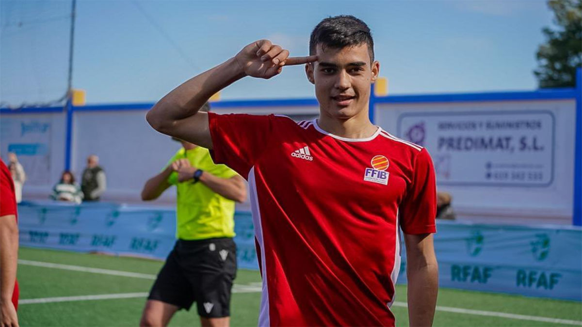 Celebración de un gol de Baleares Sub-16.