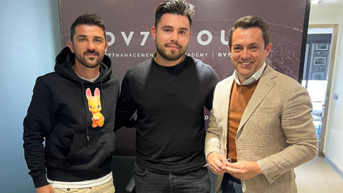 David Villa, Agustín Alves y Jordi Bruixola. Foto: CF Benidorm