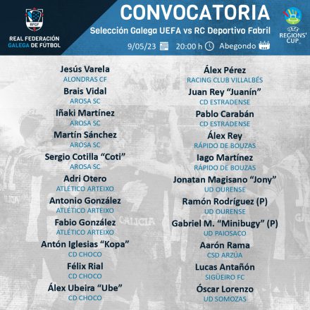 Convocatoria Selección Gallega UEFA