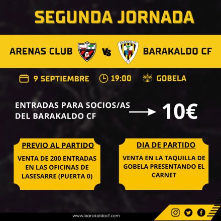 Cartel Arenas Club vs Barakaldo CF