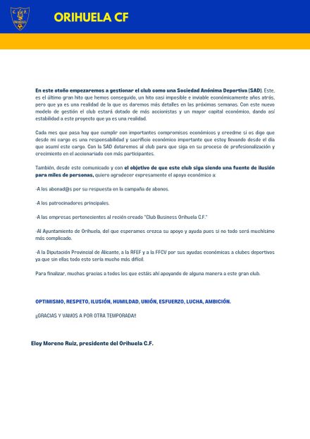 comunicado orihuela cf