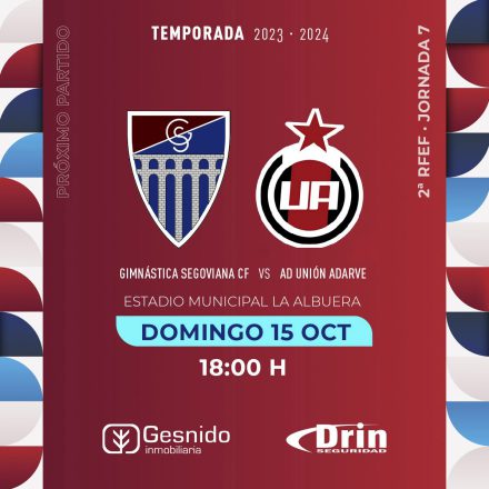 Cartel Gimnástica Segoviana CF vs AD Unión Adarve