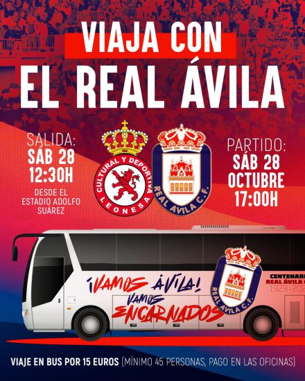 Cartel del viaje del Real Ávila CF a León