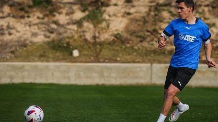 Jorge Santos en un entrenamiento de la Selección AFE. Foto: AFE.