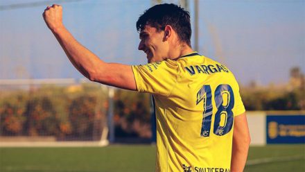 Sergio Vargas celebrando un gol con el Alqueríes CF. Foto: Alqueríes CF.