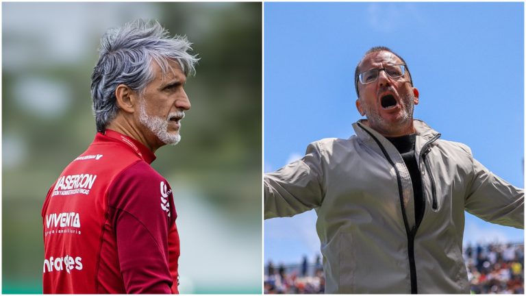 Pablo Alfaro y José Juan Romero, entrenadores del Real Murcia y AD Ceuta.