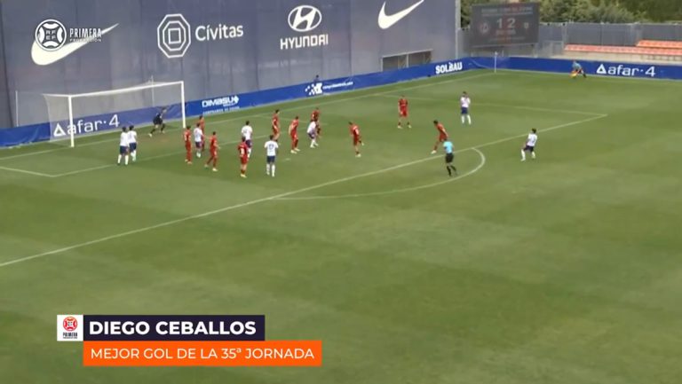 Gol Diego Ceballos, mejor anotación de la jornada 35 en 1ªRFEF