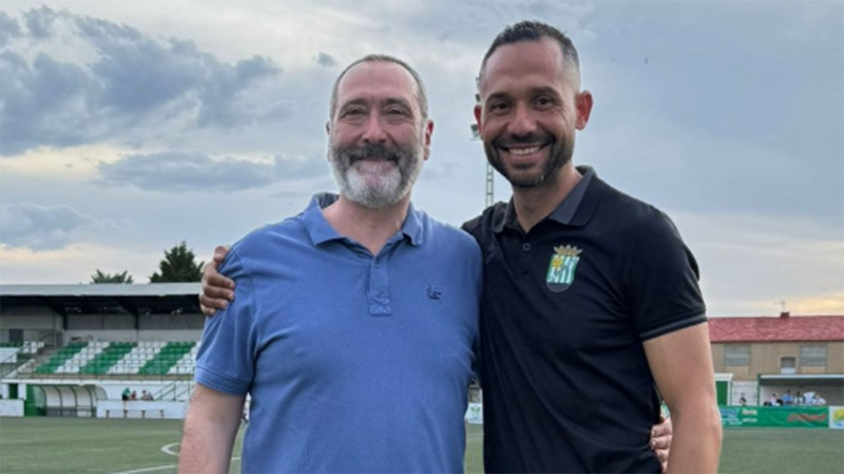 Juan Carlos Mullor y Adrián Ferrandis, Dir. Deportivo y Entrenador del CD Quintanar. 